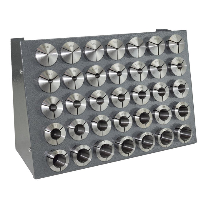 35 Piece Precision Inch 5C Collet Set, 1/16" to 1-1/8"