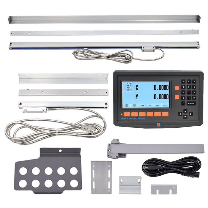 PM 2 Axis Lathe DRO, LCD Display, 8x40, (.0001 Hi Res Cross Scale)